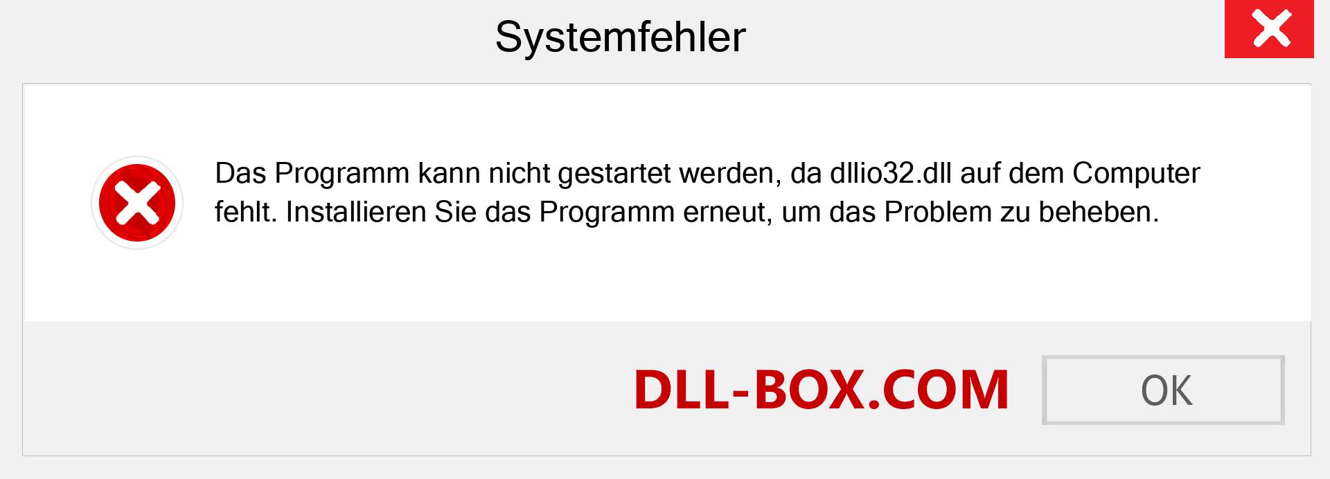 dllio32.dll-Datei fehlt?. Download für Windows 7, 8, 10 - Fix dllio32 dll Missing Error unter Windows, Fotos, Bildern