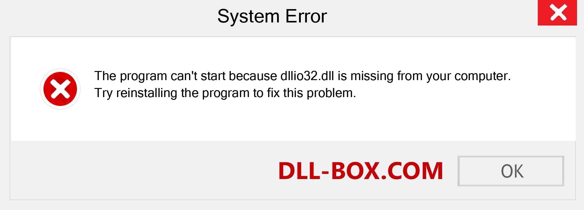  dllio32.dll file is missing?. Download for Windows 7, 8, 10 - Fix  dllio32 dll Missing Error on Windows, photos, images