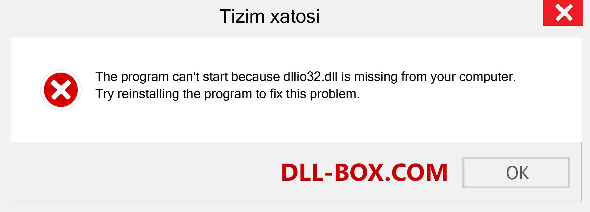 dllio32.dll fayli yo'qolganmi?. Windows 7, 8, 10 uchun yuklab olish - Windowsda dllio32 dll etishmayotgan xatoni tuzating, rasmlar, rasmlar